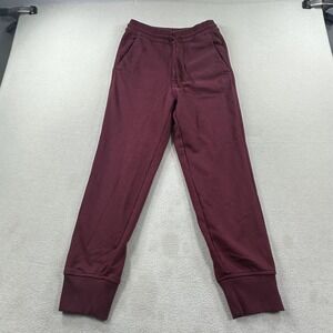 Y-3 Pants Mens XS Red French Terry Fleece Joggers Sweatpants Logo Adidas IV5372